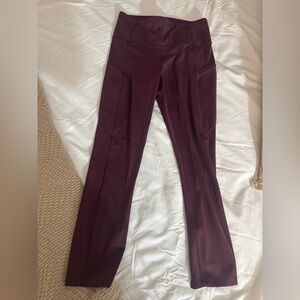 Lululemon Wundertrain with Pockets 25” Burgundy Leggings - Size 4